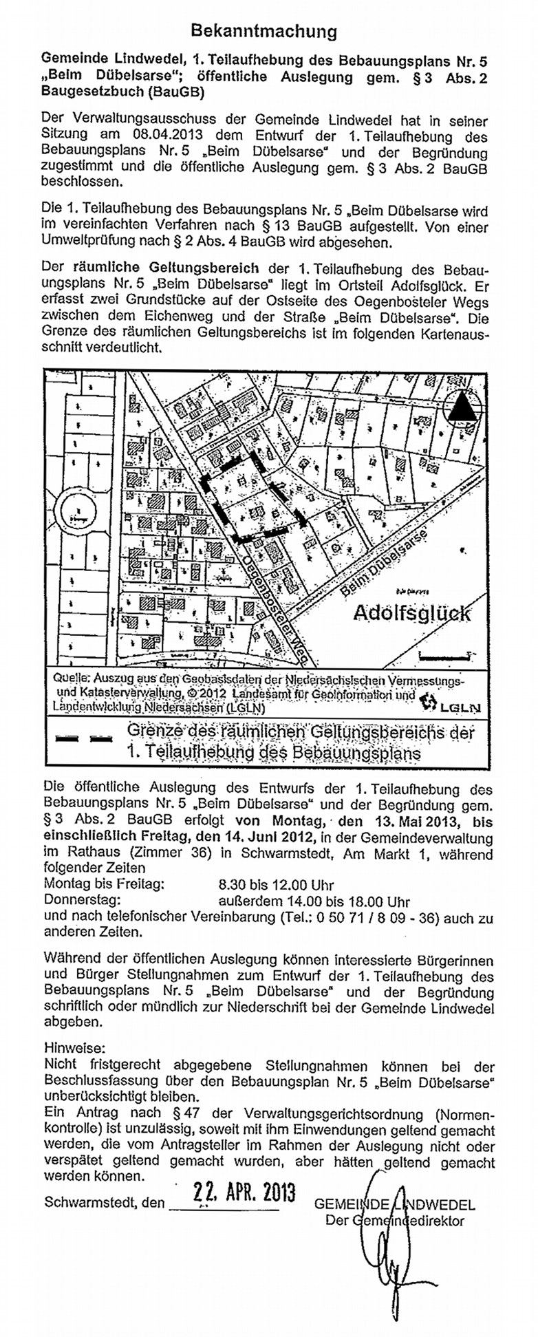 Bekanntmachung